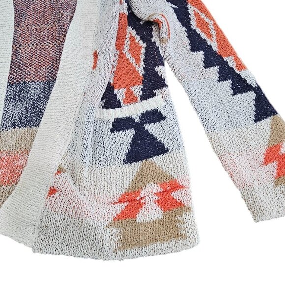 New with Tags Multicolor Pattern Open Front Cardigan with Side Pockets - Picture 7 of 11